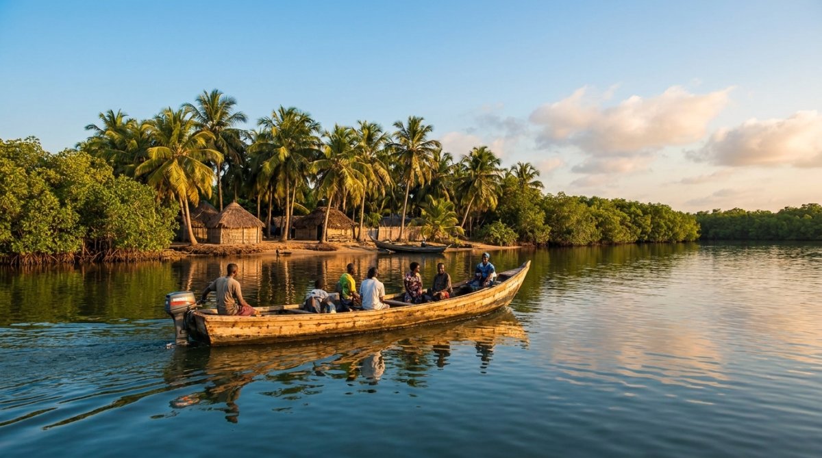 Ada Foah weekend getaway boat tour on the Volta River estuary in Ghana