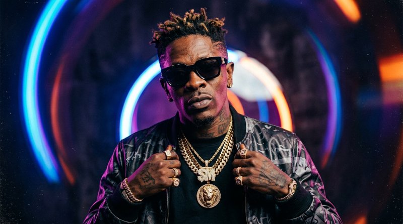 Bold editorial portrait of Ghanaian dancehall king Shatta Wale