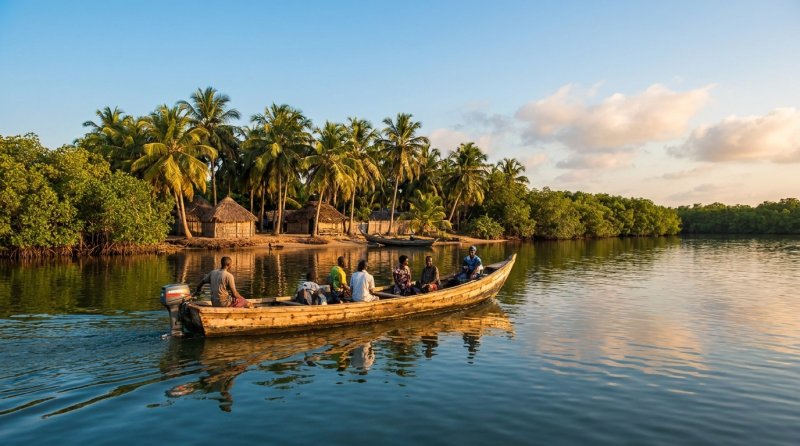 Ada Foah weekend getaway boat tour on the Volta River estuary in Ghana
