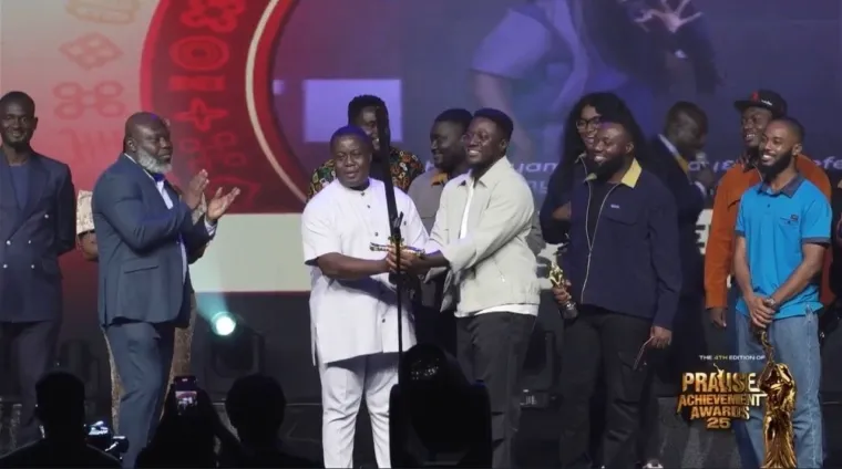 Team Eternity Ghana accepting an award on stage
