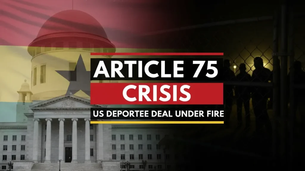 Front view of Supreme Court of Ghana during Article 75 constitutional crisis