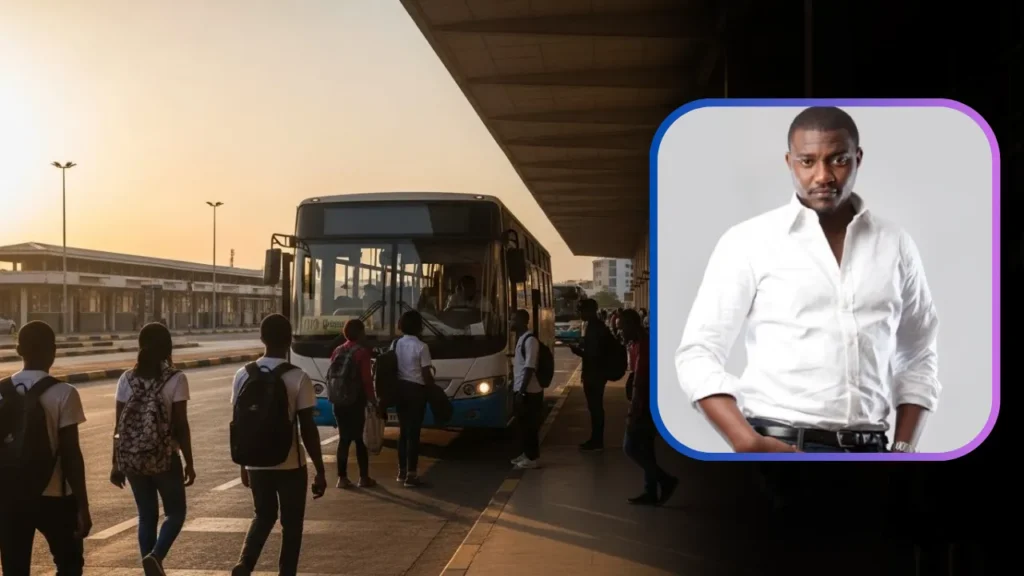 John Dumelo bus support