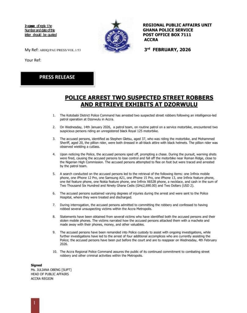 Ghana Police recruitment scam 1